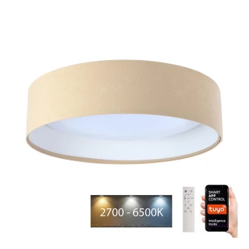 LED Stmívatelné stropní svítidlo SMART GALAXY LED/24W/230V pr. 45 cm 2700-6500K Wi-Fi Tuya béžová/bílá + dálkové ovládání