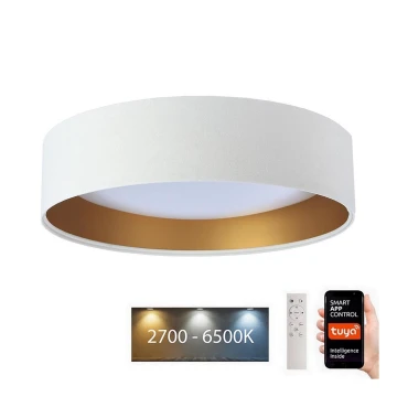 LED Stmívatelné stropní svítidlo SMART GALAXY LED/24W/230V pr. 45 cm 2700-6500K Wi-Fi Tuya bílá/zlatá + dálkové ovládání