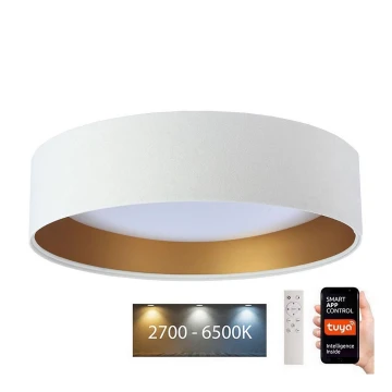 LED Stmívatelné stropní svítidlo SMART GALAXY LED/36W/230V pr. 55 cm 2700-6500K Wi-Fi Tuya bílá/zlatá + dálkové ovládání