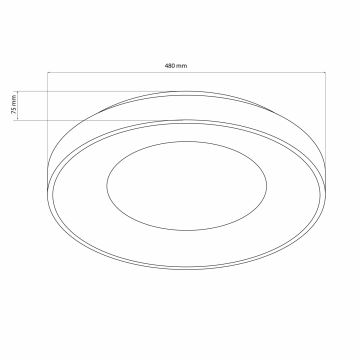 LED Stmívatelné koupelnové stropní svítidlo WITOLD LED/72W/230V 3000-6000K IP44 + dálkové ovládání