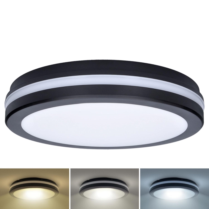 LED Stmívatelné venkovní stropní svítidlo LED/18W/22W/26W/230V 3000/4000/6500K IP65 černá