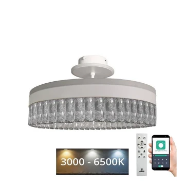 LED Stmívatelný křišťálový přisazený lustr LED/75W/230V 3000-6500K bílá + dálkové ovládání