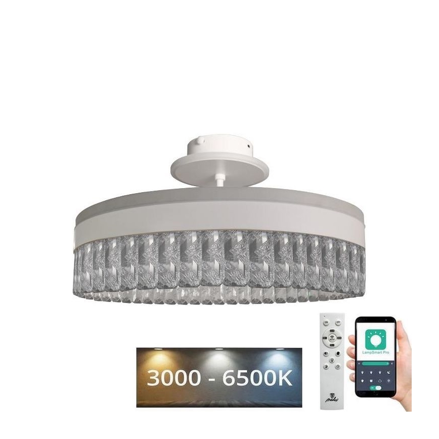 LED Stmívatelný křišťálový přisazený lustr LED/75W/230V 3000-6500K bílá + dálkové ovládání