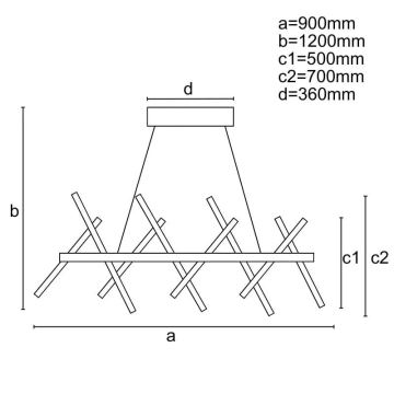 LED Stmívatelný lustr na lanku LED/100W/230V 3000-6500K + dálkové ovládání