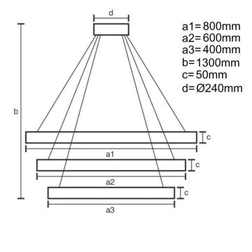 LED Stmívatelný lustr na lanku LED/250W/230V 3000-6500K + dálkové ovládání