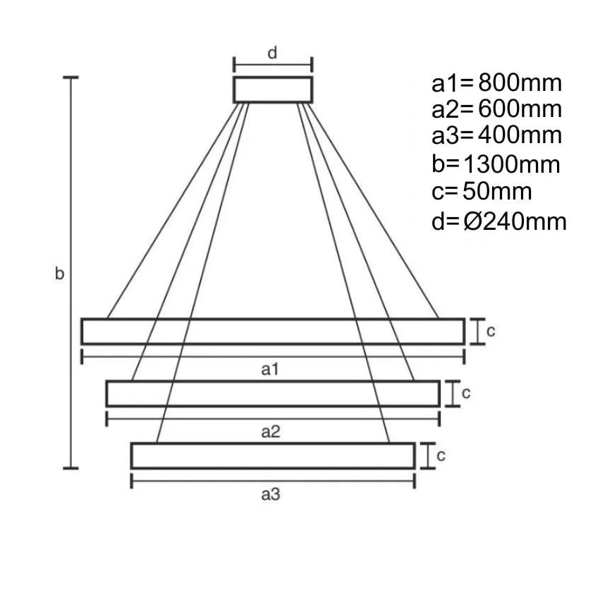 LED Stmívatelný lustr na lanku LED/250W/230V 3000-6500K + dálkové ovládání