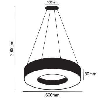 LED Stmívatelný lustr na lanku LED/45W/230V 3000-6500K černá + dálkové ovládání