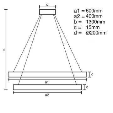 LED Stmívatelný lustr na lanku LED/65W/230V 3000-6500K + dálkové ovládání