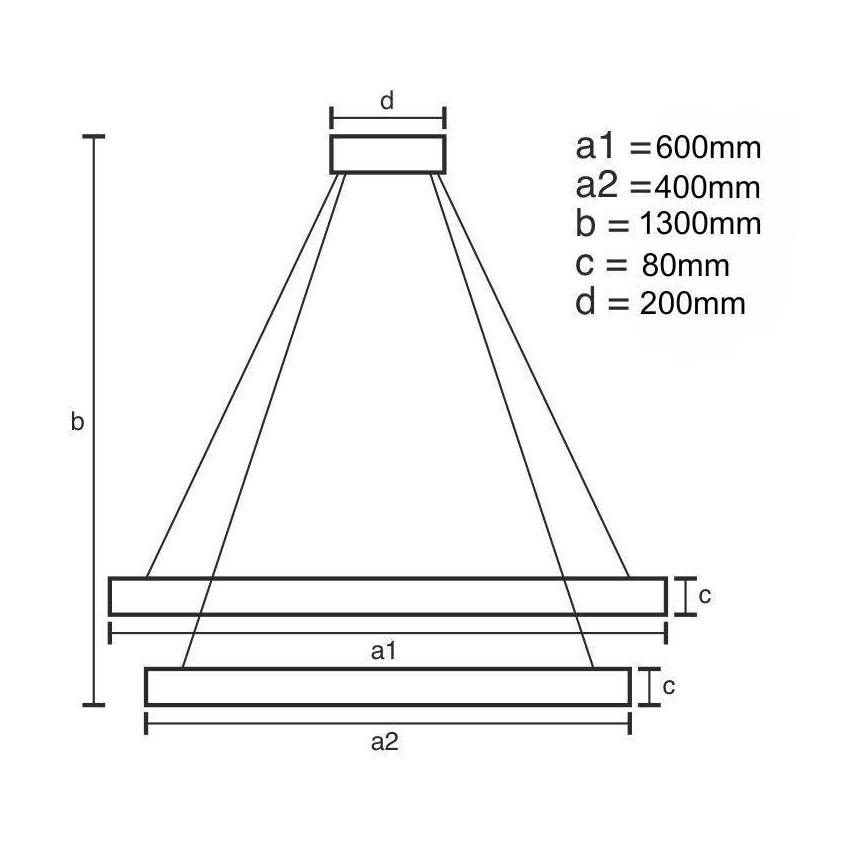 LED Stmívatelný lustr na lanku LED/80W/230V 3000-6500K + dálkové ovládání