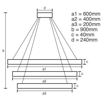 LED Stmívatelný lustr na lanku LED/85W/230V 3000-6500K + dálkové ovládání