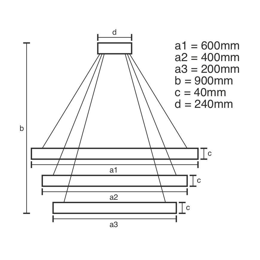 LED Stmívatelný lustr na lanku LED/85W/230V 3000-6500K + dálkové ovládání