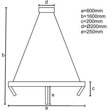 LED Stmívatelný lustr na lanku LED/85W/230V 3000-6500K + dálkové ovládání