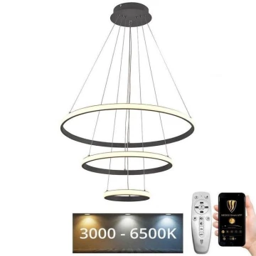 LED Stmívatelný lustr na lanku LED/90W/230V 3000-6500K + dálkové ovládání