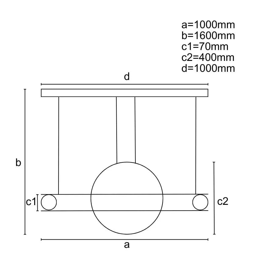 LED Stmívatelný lustr na lanku LED/95W/230V 3000-6500K + dálkové ovládání