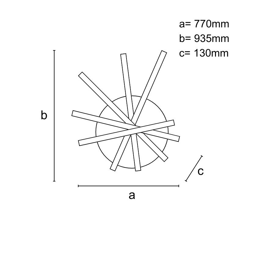 LED Stmívatelný přisazený lustr LED/120W/230V 3000-6500K + dálkové ovládání