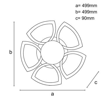 LED Stmívatelný přisazený lustr LED/145W/230V 3000-6500K + dálkové ovládání