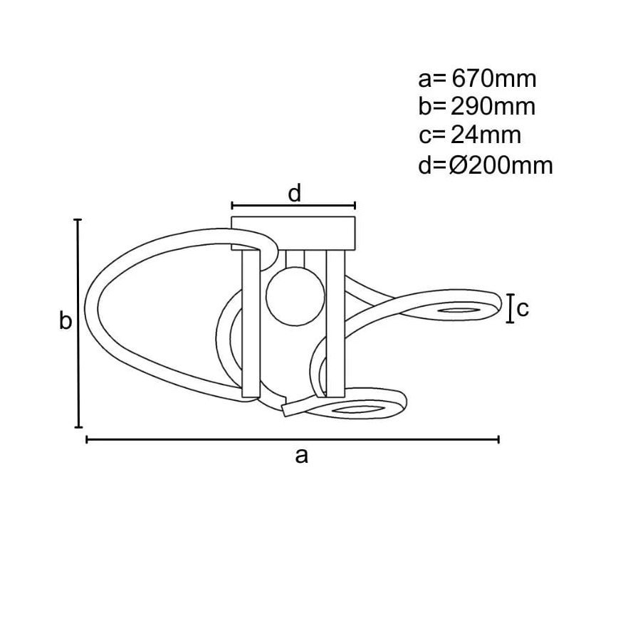 LED Stmívatelný přisazený lustr LED/70W/230V 3000-6500K + dálkové ovládání