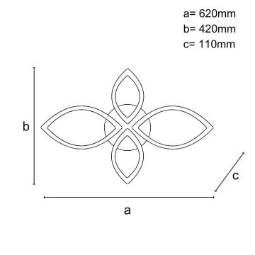 LED Stmívatelný přisazený lustr LED/95W/230V 3000-6500K + dálkové ovládání