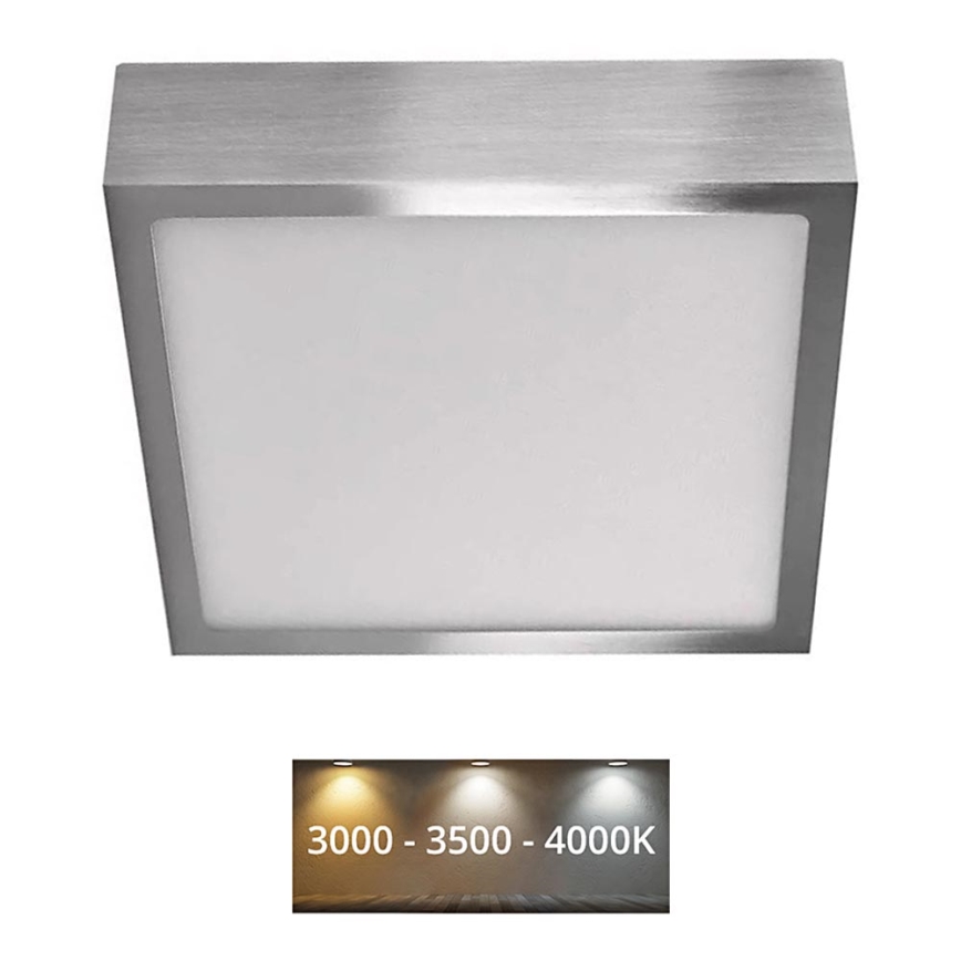 LED Stropní svítidlo NEXXO LED/12,5W/230V 3000/3500/4000K 17x17 cm chrom