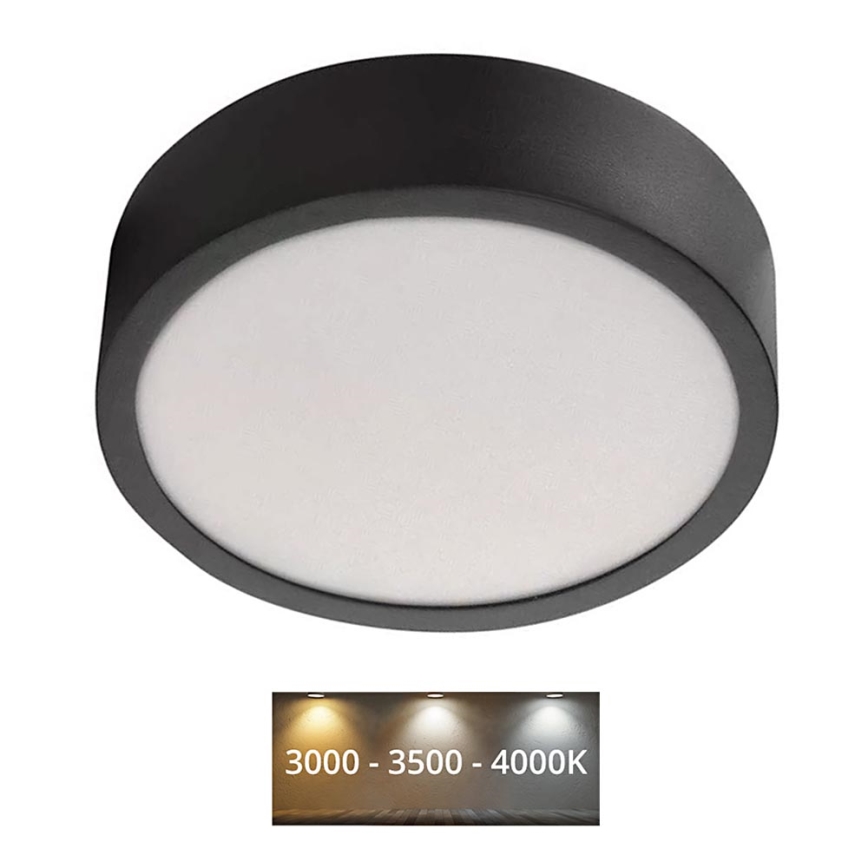 LED Stropní svítidlo NEXXO LED/12,5W/230V 3000/3500/4000K pr. 17 cm černá