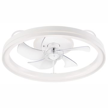 LED Stmívatelné stropní svítidlo s ventilátorem FARGO LED/37W/230V bílá + dálkové ovládání