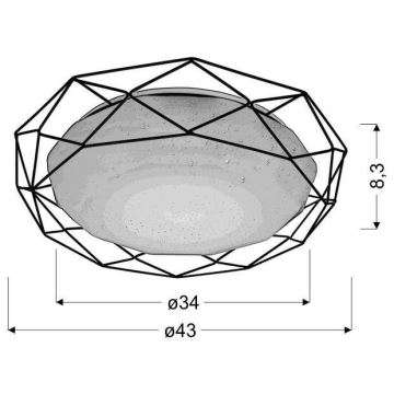 LED Stropní svítidlo SVEN LED/24/230V černá