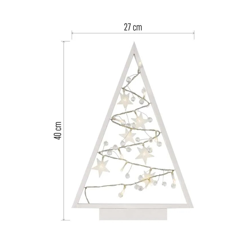 LED Vánoční dekorace 15xLED/2xAA stromeček