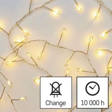 LED Vánoční řetěz 100xLED/3xAA 2,7m teplá bílá