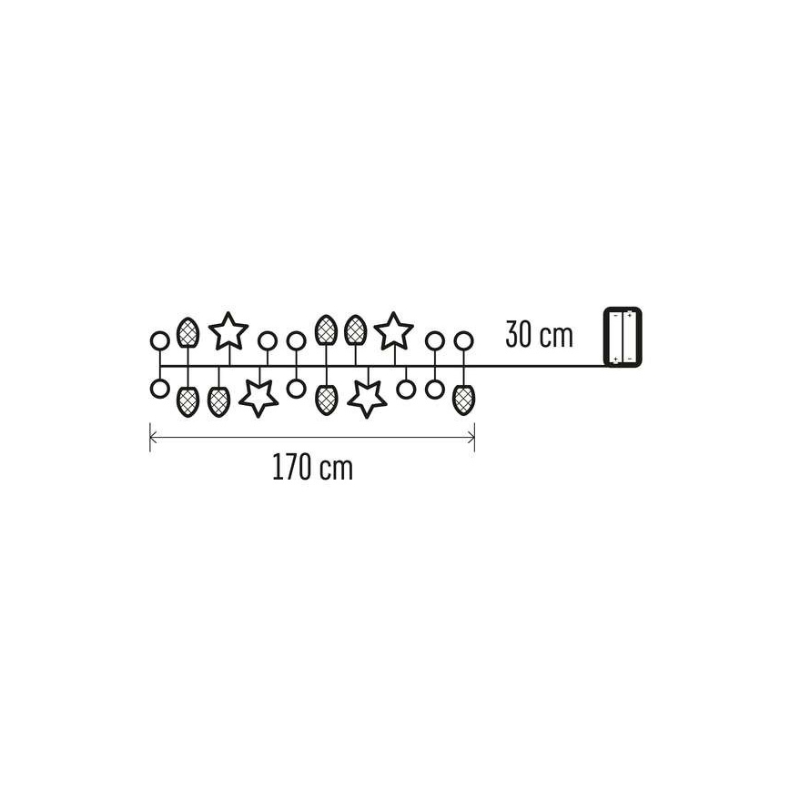 LED Vánoční řetěz 20xLED/2m