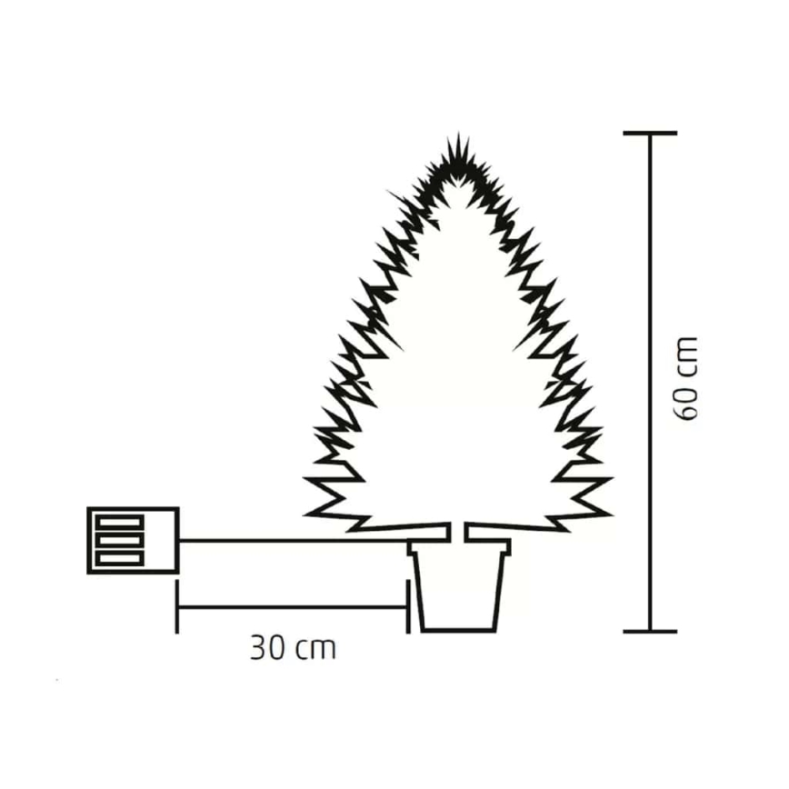 LED Vánoční stromek 30xLED/3xAA 60 cm borovice