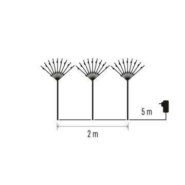 LED Vánoční venkovní dekorace 180xLED/3,6W/230V IP44 studená bílá