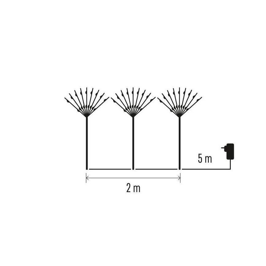 LED Vánoční venkovní dekorace 180xLED/3,6W/230V IP44 studená bílá