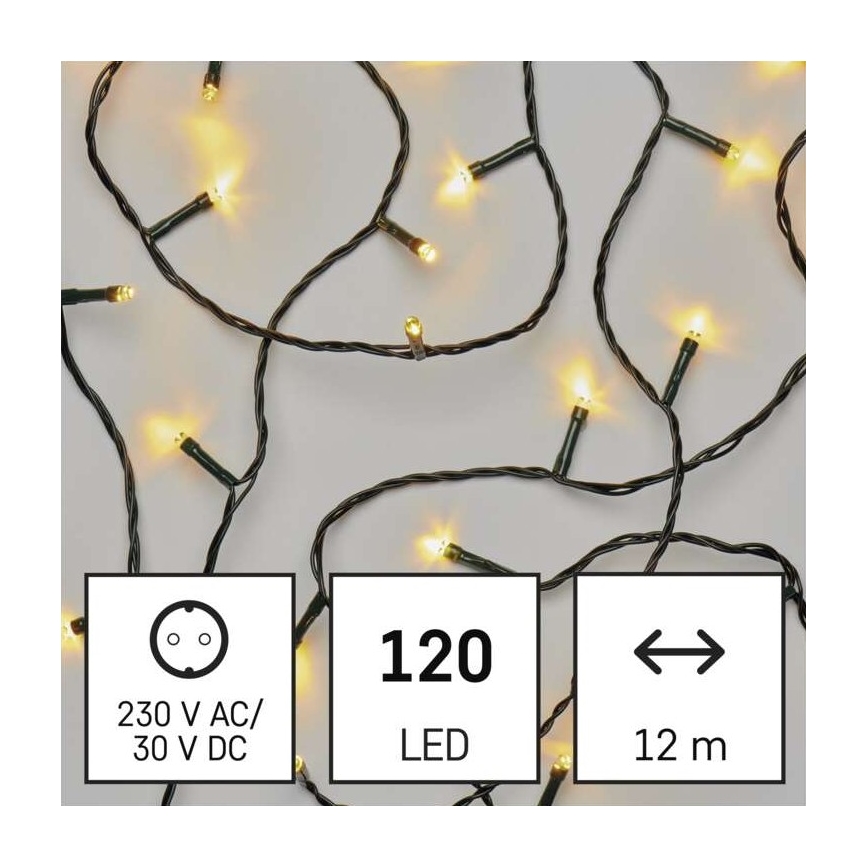 LED Vánoční venkovní řetěz 120xLED/8 módů 17m IP44 teplá bílá