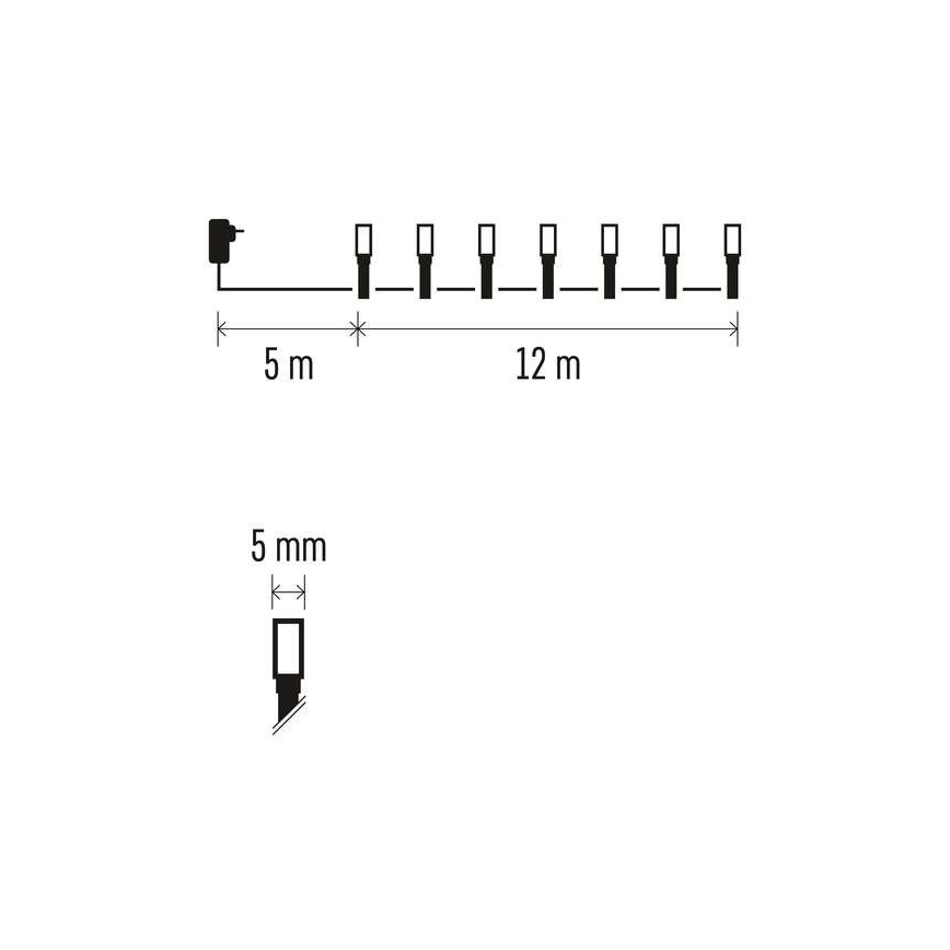 LED Vánoční venkovní řetěz 120xLED/8 módů 17m IP44 teplá bílá