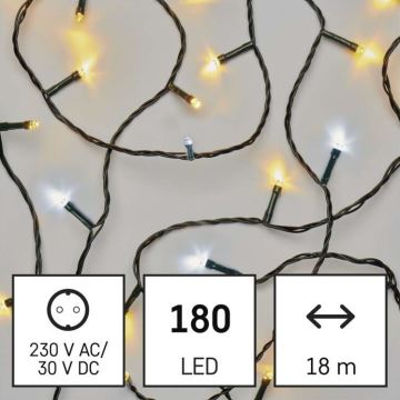 LED Vánoční venkovní řetěz 180xLED/23m IP44 teplá/studená bílá