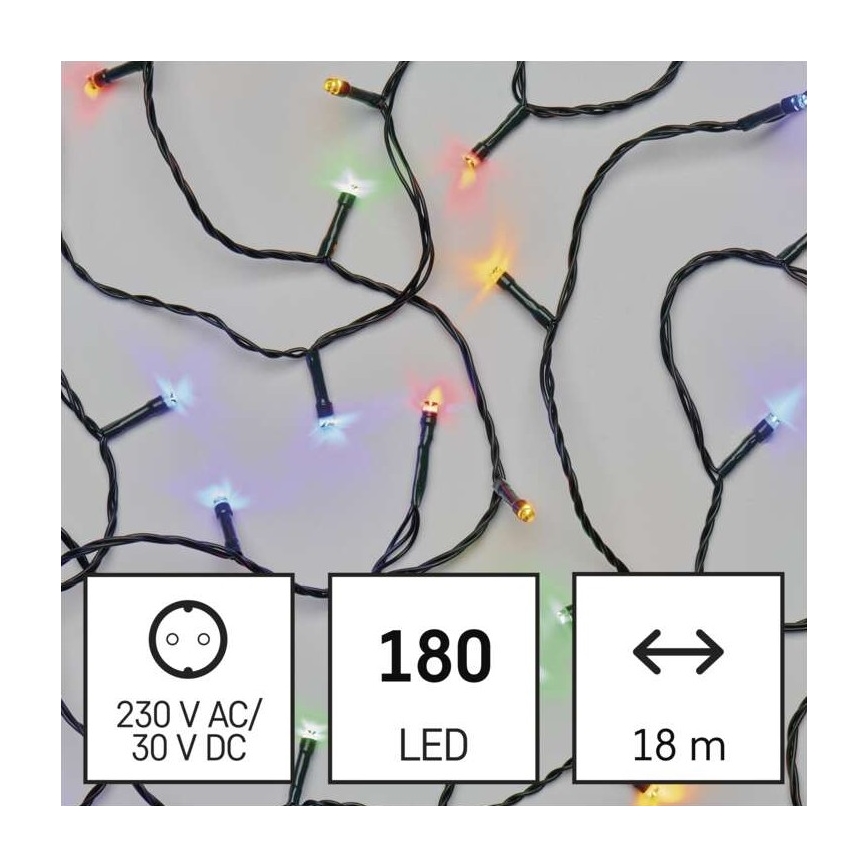 LED Vánoční venkovní řetěz 180xLED/8 módů 23m IP44 multicolor