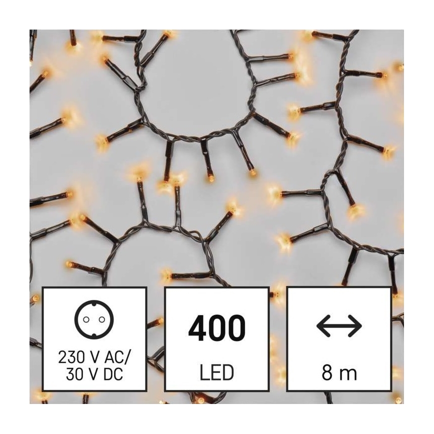 LED Vánoční venkovní řetěz 400xLED/13m IP44 vintage