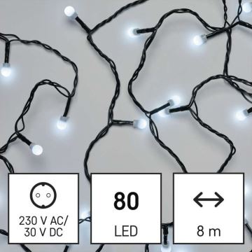 LED Vánoční venkovní řetěz 80xLED/13m IP44 studená bílá