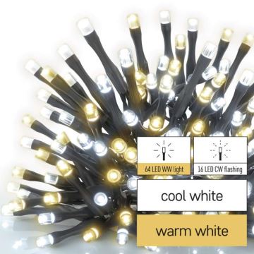 LED Vánoční venkovní řetěz 80xLED/2 funkce 13m IP44 teplá/studená bílá