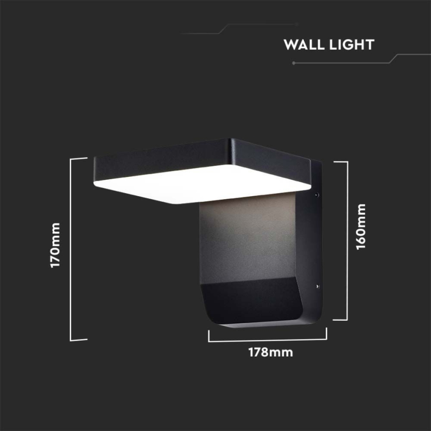 LED Venkovní nástěnné flexibilní svítidlo LED/17W/230V IP65 4000K černá