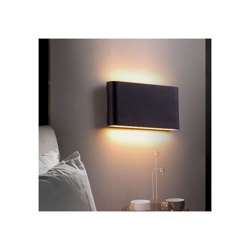 LED Venkovní nástěnné svítidlo FLOW 2xLED/6W/230V IP54 3000K antracit