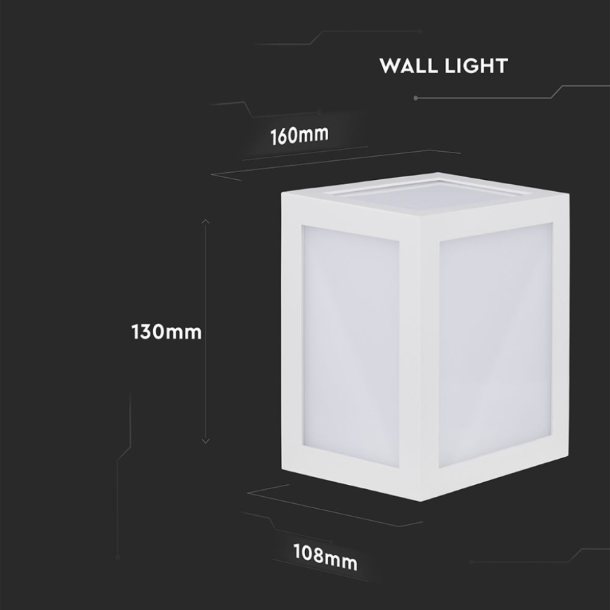 LED Venkovní nástěnné svítidlo LED/12W/230V IP65 4000K bílá