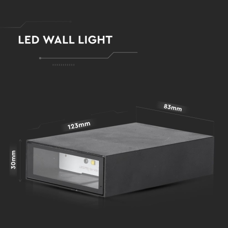 LED Venkovní nástěnné svítidlo LED/4W/230V 3000K IP65 černá