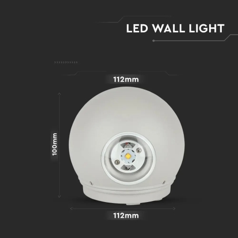 LED Venkovní nástěnné svítidlo LED/6W/230V 4000K IP65 šedá