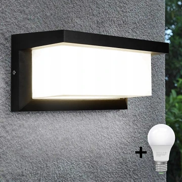 LED Venkovní nástěnné svítidlo NEELY 1xE27/10W/230V 3000K IP54 černá