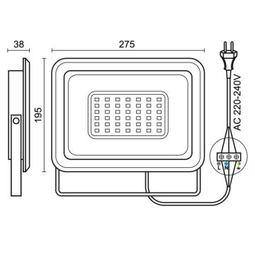 LED Venkovní reflektor LED/100W/230V 4000K IP65 černá