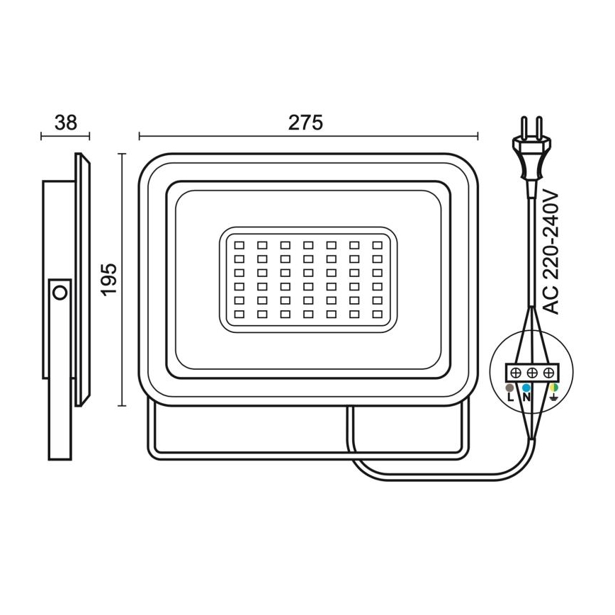 LED Venkovní reflektor LED/100W/230V 4000K IP65 černá