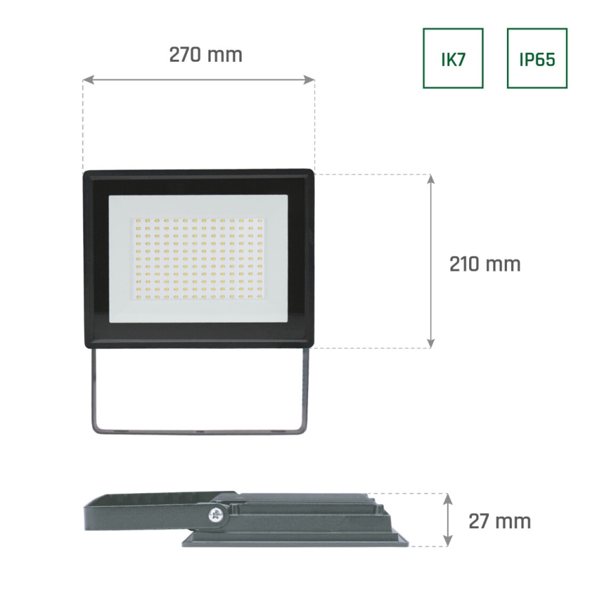 LED Venkovní reflektor NOCTIS LUX 3 LED/100W/230V 4000K IP65 černá