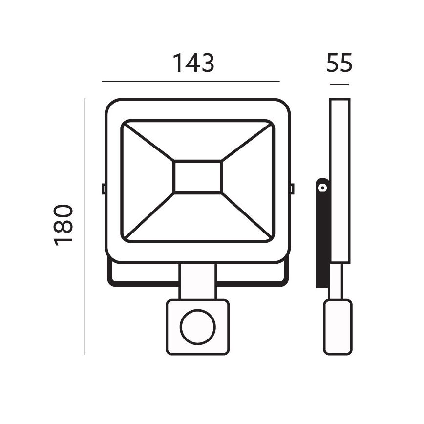 LED Venkovní reflektor se senzorem LED/20W/230V 6500K IP44