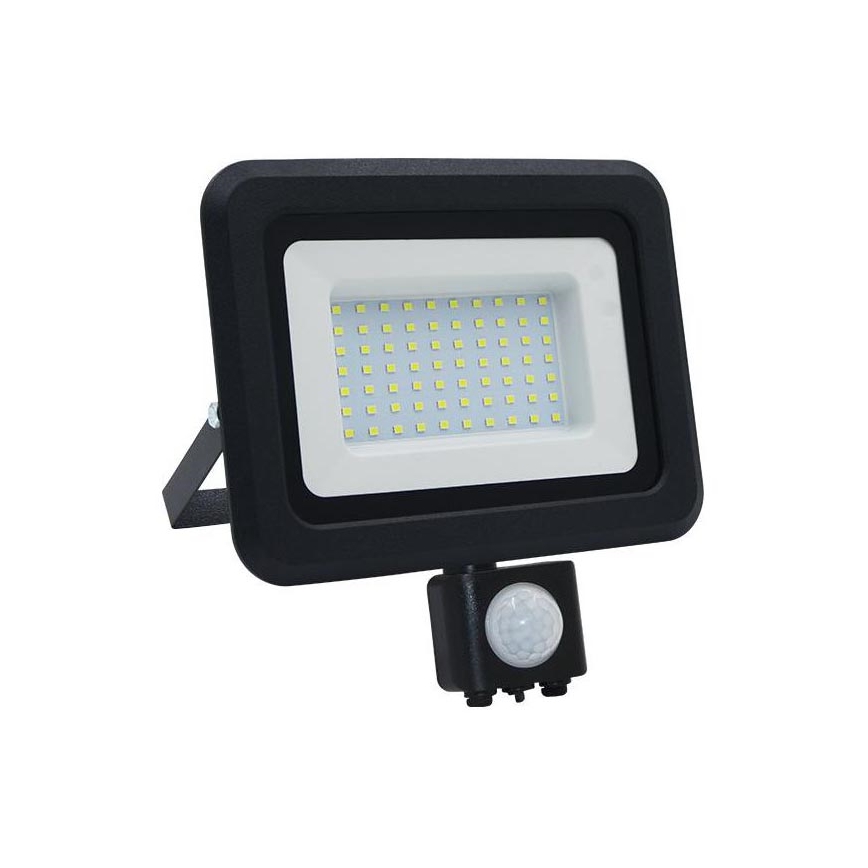 LED Venkovní reflektor se senzorem LED/50W/230V 4000K IP44 černá